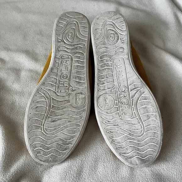 Camper Uno Perforated Suede Lace Up Sneaker Marigold Yellow Size 37/ 7 - Picture 6 of 7